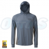 Shirts 22 Shimano Hooded Tech Tee Cool Grey Long Sleeve Fishing Shirt -Shimano Sales Store 22Shimano LS CoolGrey
