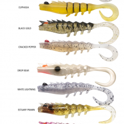 Soft Plastics Shimano Squidgies PRAWN WRIGGLER TAIL 65mm Fishing Lures